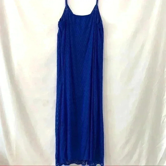 Calvin Klein royal blue chevron pattern maxi dress - Picture 4 of 8